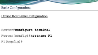 Cisco Router Basic Configuraiton | PPTX