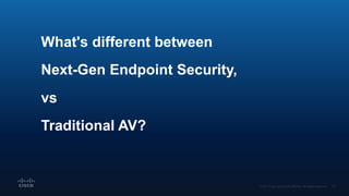 What's different between
Next-Gen Endpoint Security,
vs
Traditional AV?
 