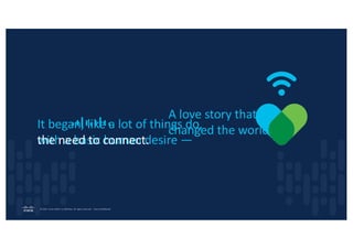 © 2024 Cisco and/or its affiliates. All rights reserved. Cisco Confidential
A love story that
changed the world.
It began, like a lot of things do,
with a basic human desire —
the need to connect.
 