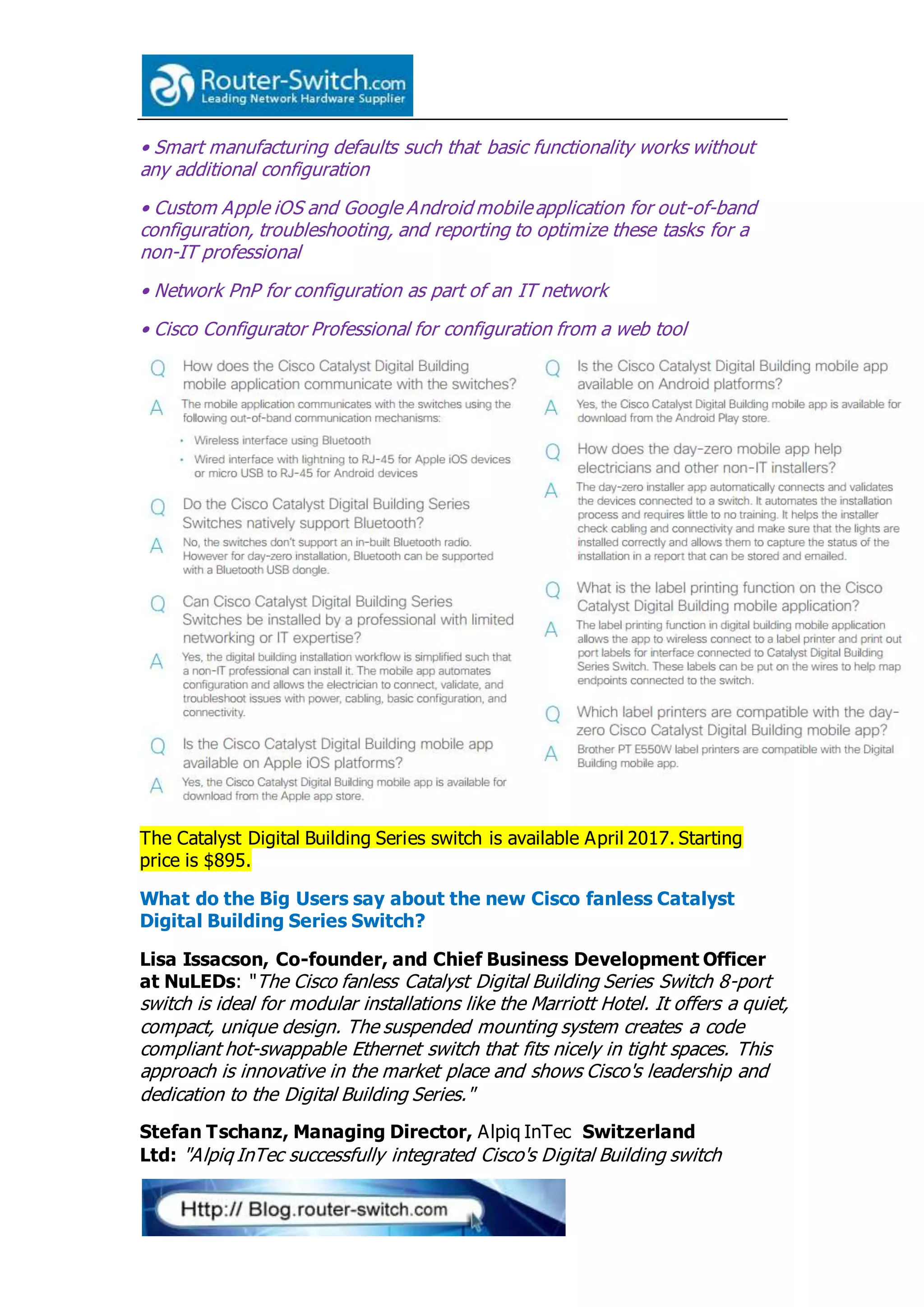 Cisco's new 'light switch' the catalyst digital building series | DOCX