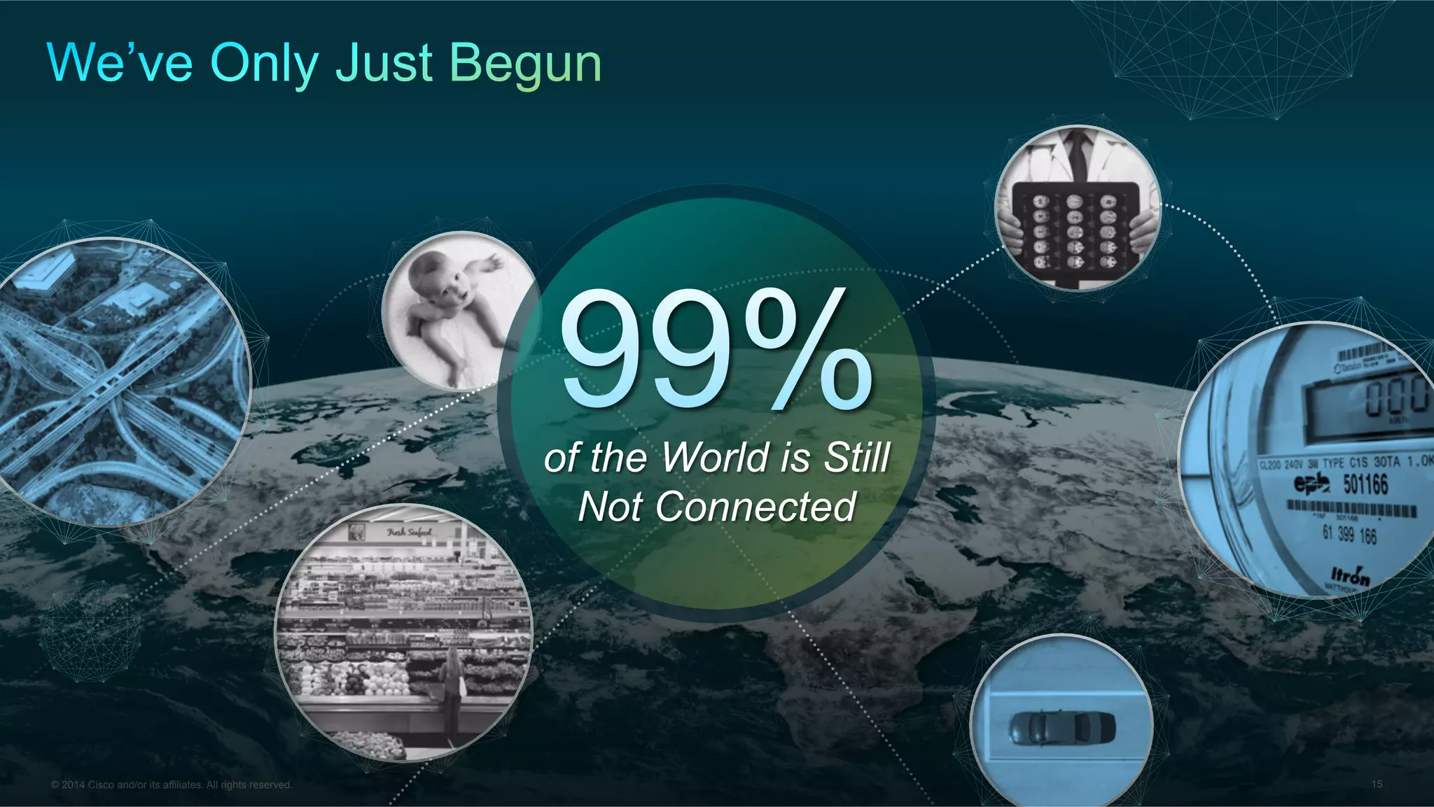 © 2014 Cisco and/or its affiliates. All rights reserved. 15
of the World is Still
Not Connected
 