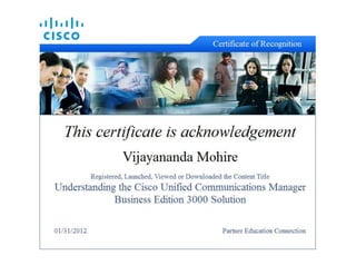 Cisco unified communication manager certificate