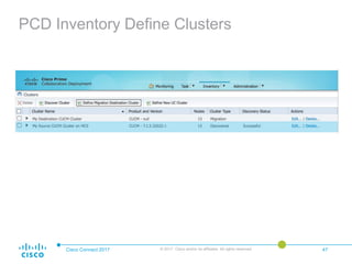 PCD Inventory Define Clusters
Cisco Connect 2017 © 2017 Cisco and/or its affiliates. All rights reserved. 47
 