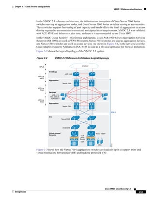 3-3
Cisco VMDC Cloud Security 1.0
Design Guide
Chapter 3 Cloud Security Design Details
VMDC 2.3 Reference Architecture
In ...