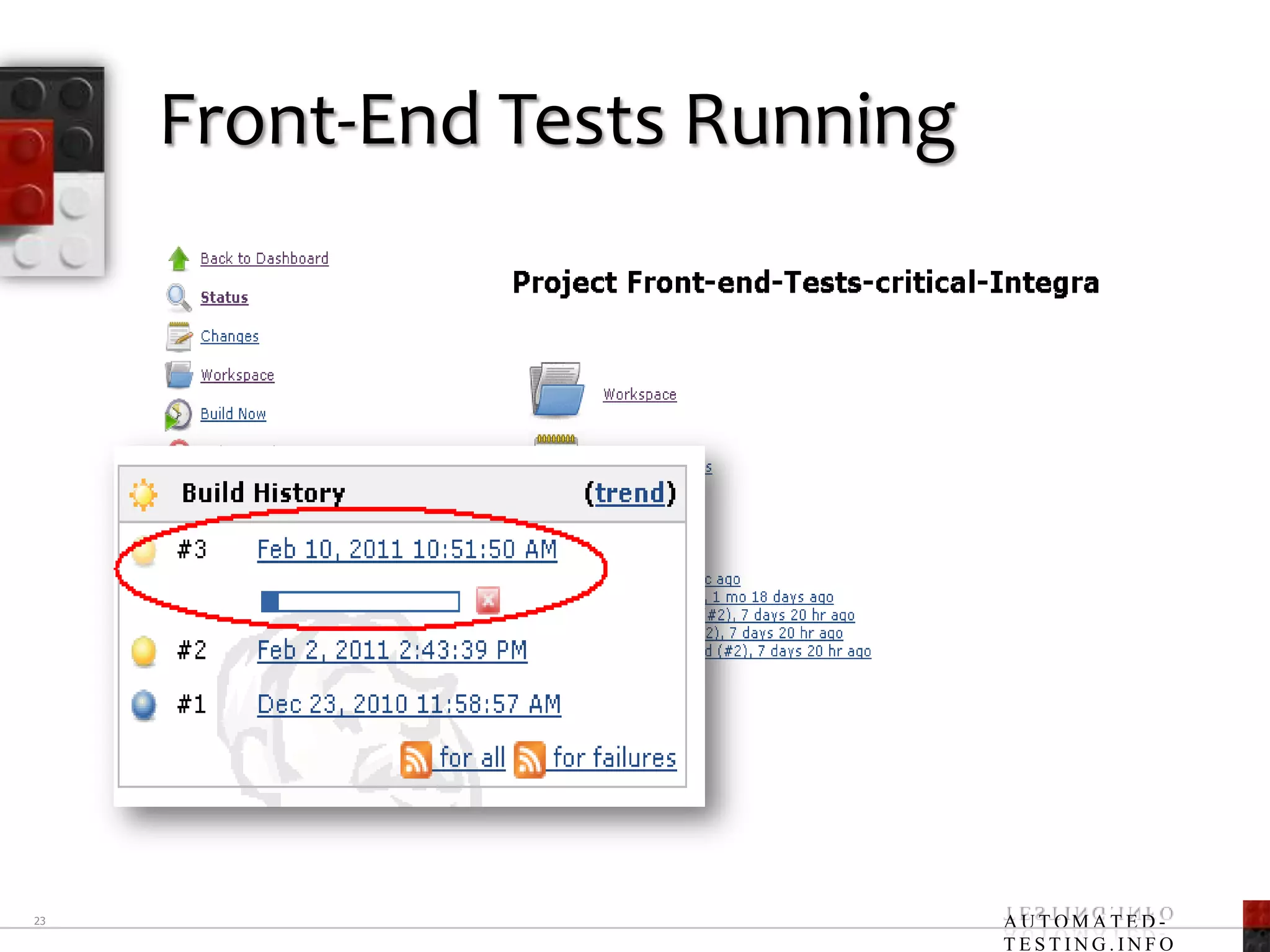 Front-End Tests Running23