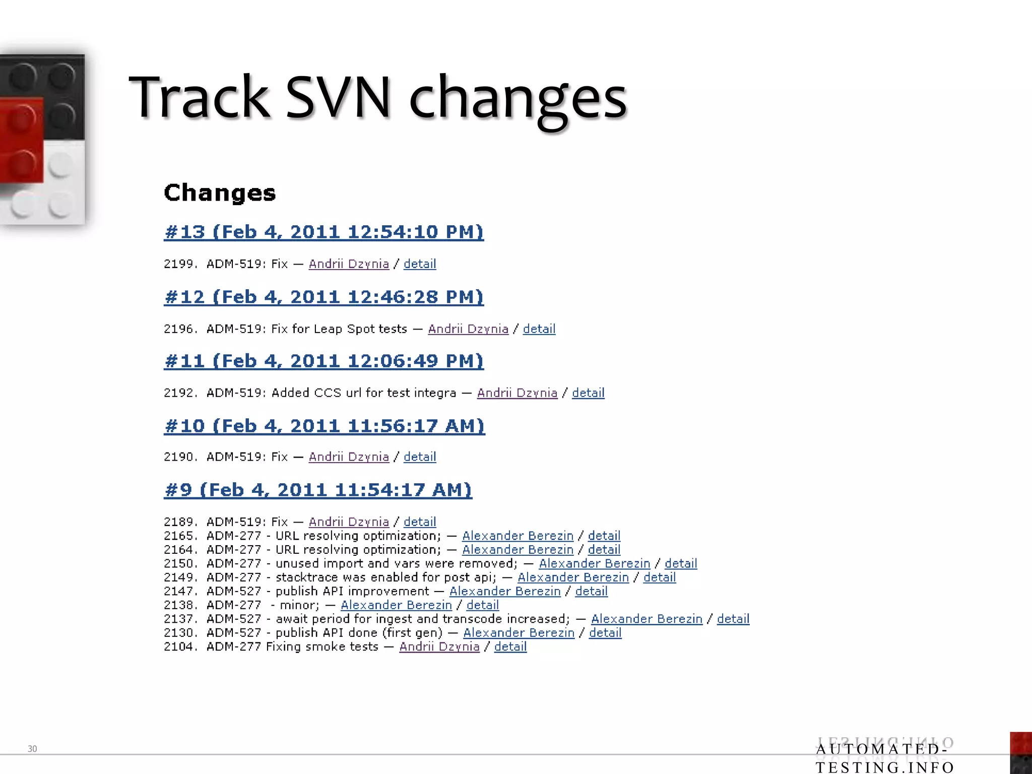 Track SVN changes30