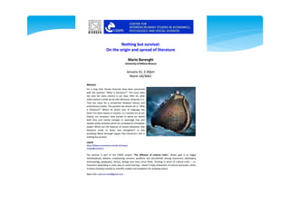 “The Diffusion of Cultural Traits”
A concrete outcome: a high-
level edited publication
(book or special issue)
 