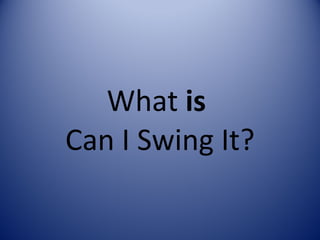 What  is   Can I Swing It? 