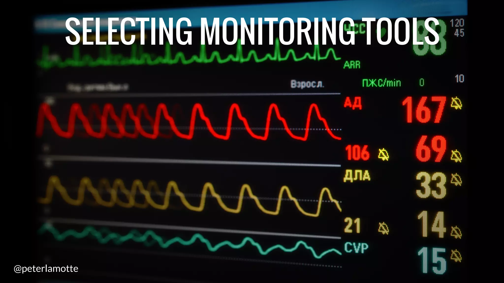 SELECTING MONITORING TOOLS
@peterlamotte
 