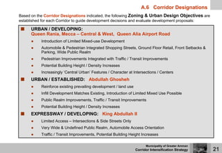 A.6 Corridor Designations
Based on the Corridor Designations indicated, the following Zoning & Urban Design Objectives are...