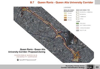 B.7    Queen Rania - Queen Alia University Corridor




            Queen Rania - Queen Alia
University Corridor: Proposed Zoning




                                                    Municipality of Greater Amman
                                              Corridor Intensification Strategy     80
 