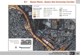 B.7   Queen Rania - Queen Alia University Corridor




                              Municipality of Greater Amman
                        Corridor Intensification Strategy     83
 