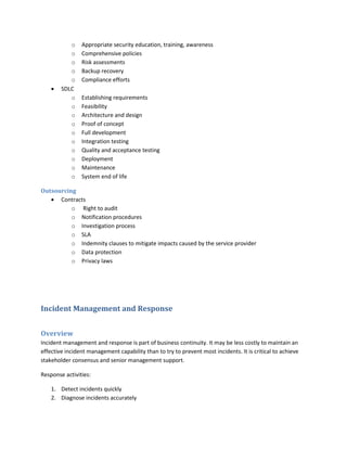 CISM Summary V1.0 | PDF