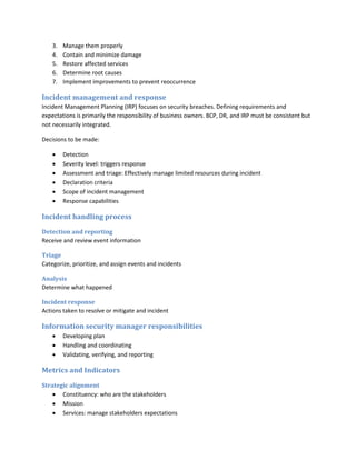 CISM Summary V1.0 | PDF