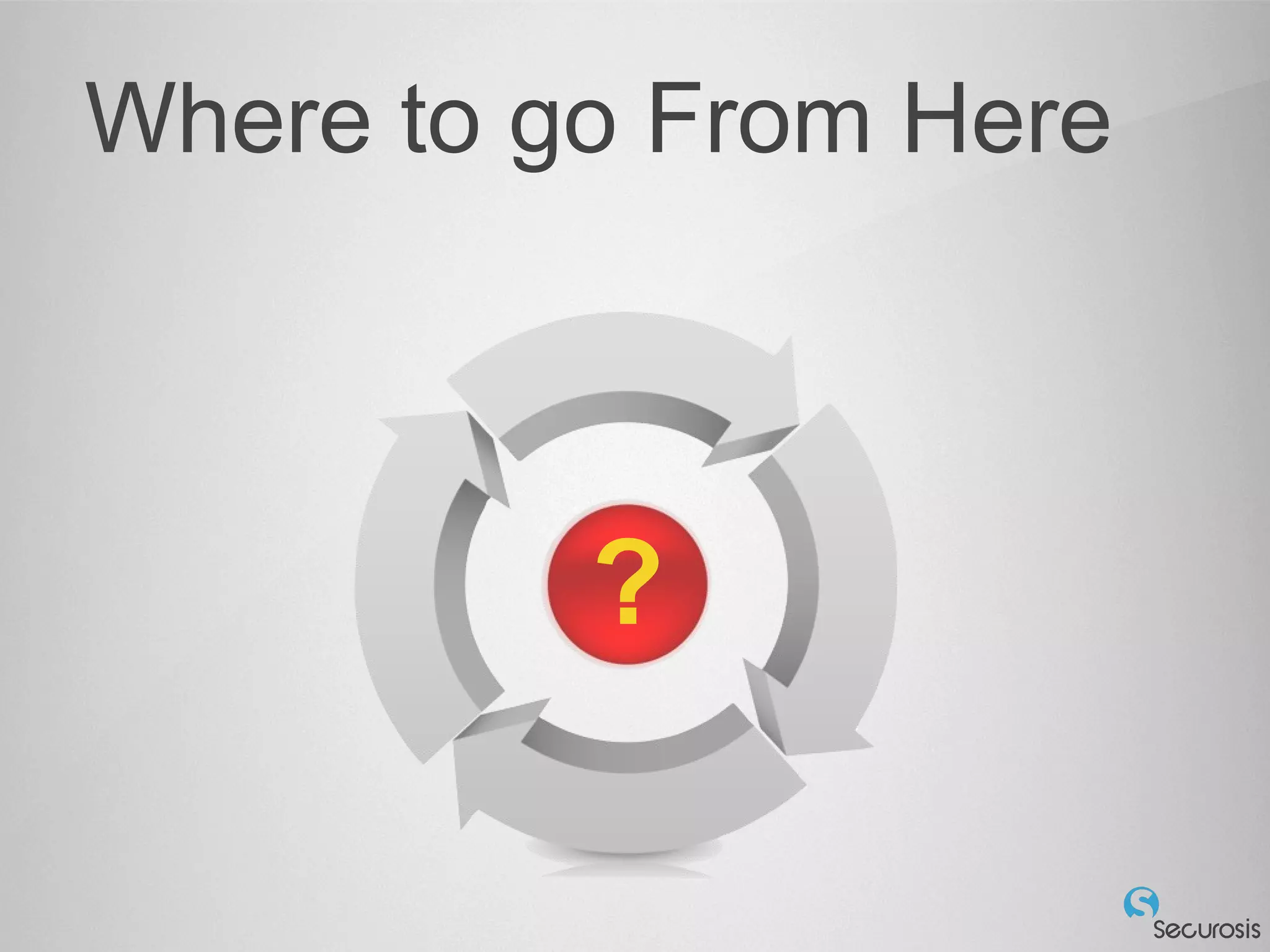 Where to go From Here
?
 