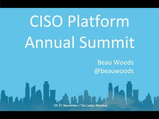 Beau Woods
@beauwoods
CISO Platform
Annual Summit
 