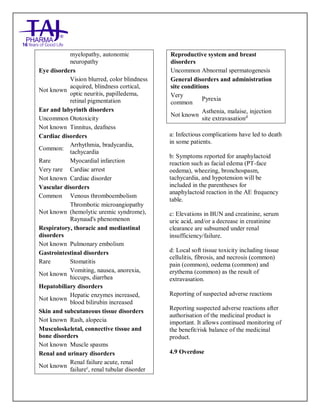 Cisplatin for Injection Taj Pharma SmPC | PDF