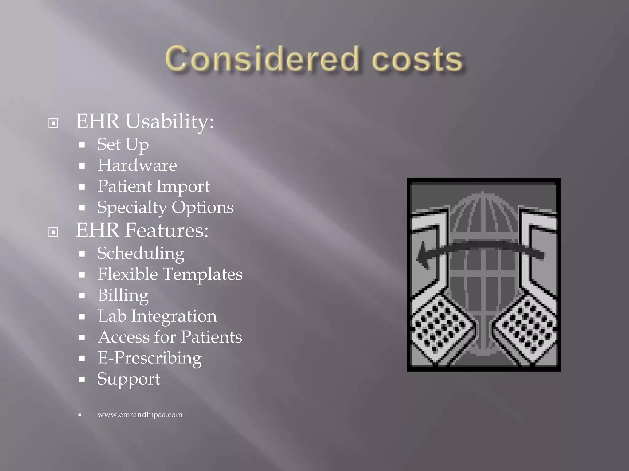 CIS system CostsSystems are expensive.Costs:$10 million-$70 million for a 500 bed hospital.Implementation takes between 3-5 years costing $3500- $10,000 for application service provider systems. And $20,000- $40,000 for server-based provider systems.