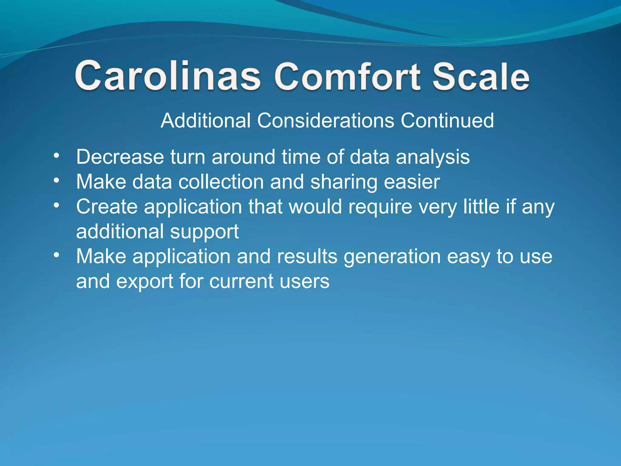Carolinas Comfort Scale | PPT