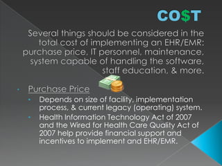 Safety cont.Health Insurance Portability & Accountability Act became law in1996; established to provide privacy, confidentiality, & security to patientsHealth care entities must insure all coworkers have received HIPAA educationCollaboration with external sites & entities to insure knowledge of policiesEstablish disciplinary action for violationsEnsure protocol to identify, authenticate, & properly respond to individual request for records.