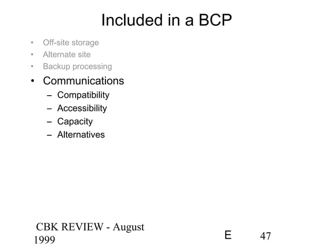 Cissp Business Continuity Planning Ppt Business Business And Finance