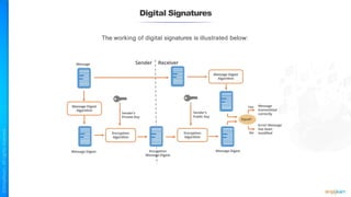 Digital Signatures
The working of digital signatures is illustrated below:
 