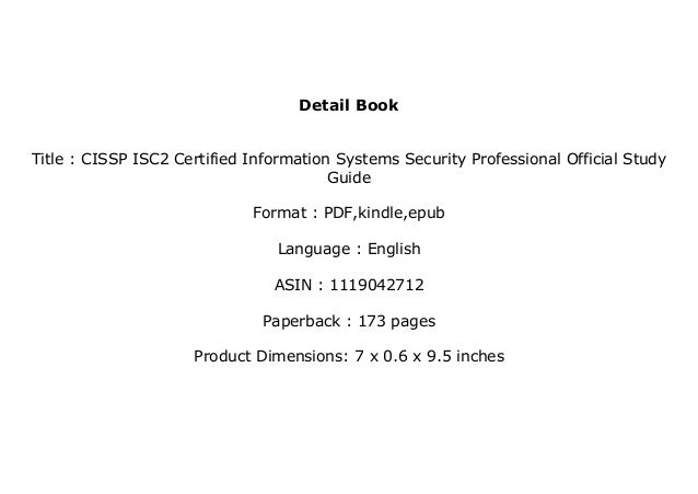P D F Book Cissp Isc2 Certified Information Systems Security Prof P D F Book Cissp Isc2 Certified Information Systems Security Prof