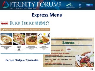 Express Menu
21
Service Pledge of 15 minutes
 