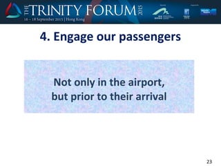 4. Engage our passengers
23
Not only in the airport,
but prior to their arrival
 