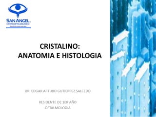 CRISTALINO:
ANATOMIA E HISTOLOGIA
DR. EDGAR ARTURO GUTIERREZ SALCEDO
RESIDENTE DE 1ER AÑO
OFTALMOLOGIA
 