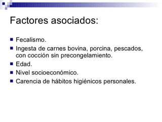 Cisticercosis parasitosis intestinal