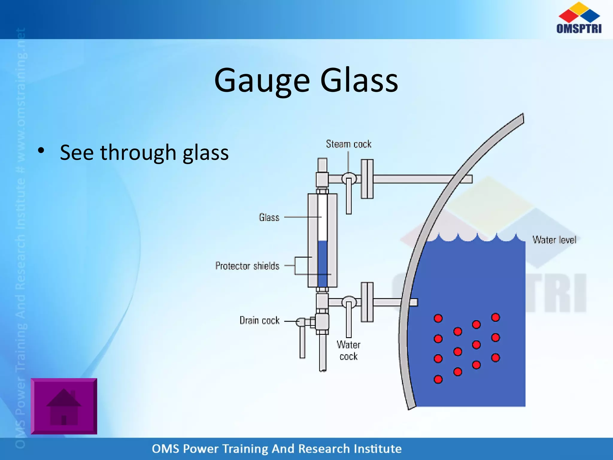 Gauge Glass
• See through glass
 