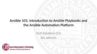 Introduction to Ansible automation playbooks | PPTX