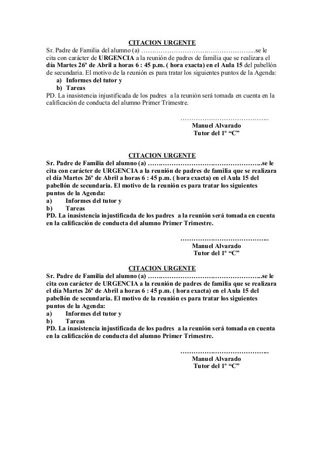 Citacion urgente