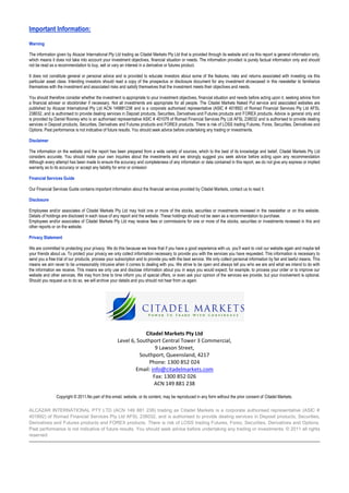 Citadel Markets Options Report | PDF