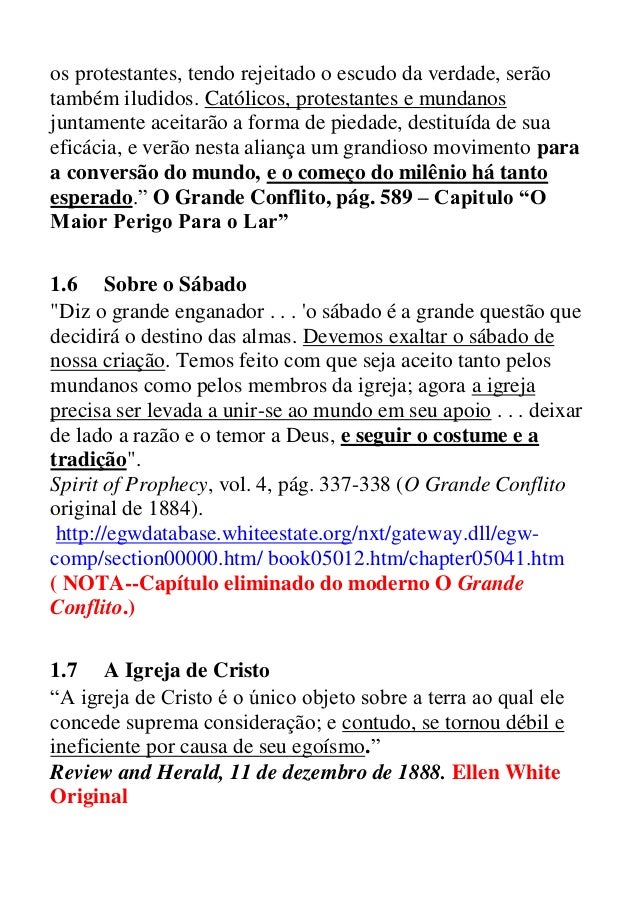 Citações de ellen g. white que o seu pastor não faz a Citações de ellen g. white que o seu pastor não faz a