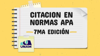 CITACION EN
NORMAS APA
7MA EDICIÓN
 