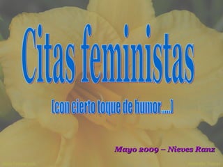 Citas feministas Mayo 2009 – Nieves Ranz (con cierto toque de humor.....) 