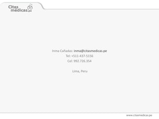 Contacto




Inma Cañadas: inma@citasmedicas.pe
        Tel: +511-437-5156
         Cel: 992.726.354

            Lima, Peru
 