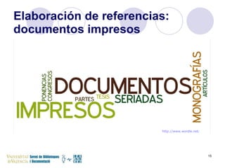 Elaboración de referencias: documentos impresos http:// www.wordle.net / 