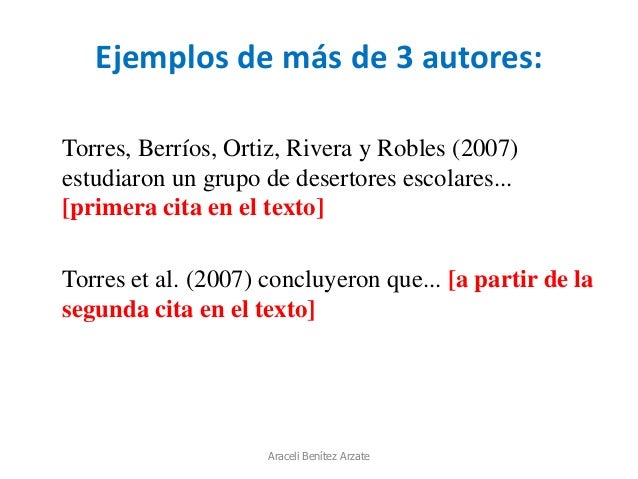 Ejemplo De Una Cita En Apa Ejemplo Sencillo