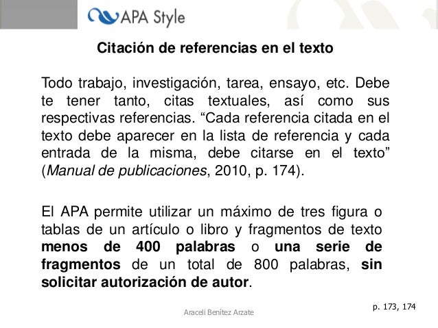 Citas textuales apa 2017enero