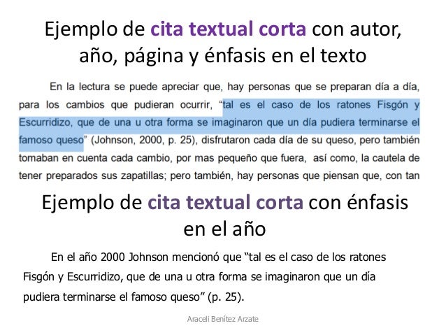 Citas textuales apa 2017enero