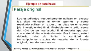 Ejemplo de parafraseo
 