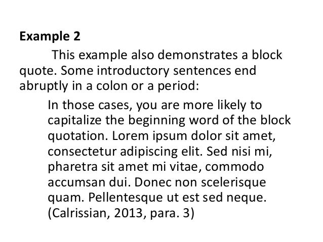 Block quotation apa