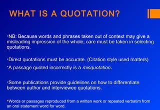 Misquotation Citation | PPT