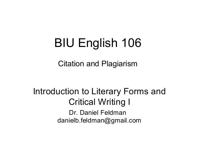 Citation And Plagiarism