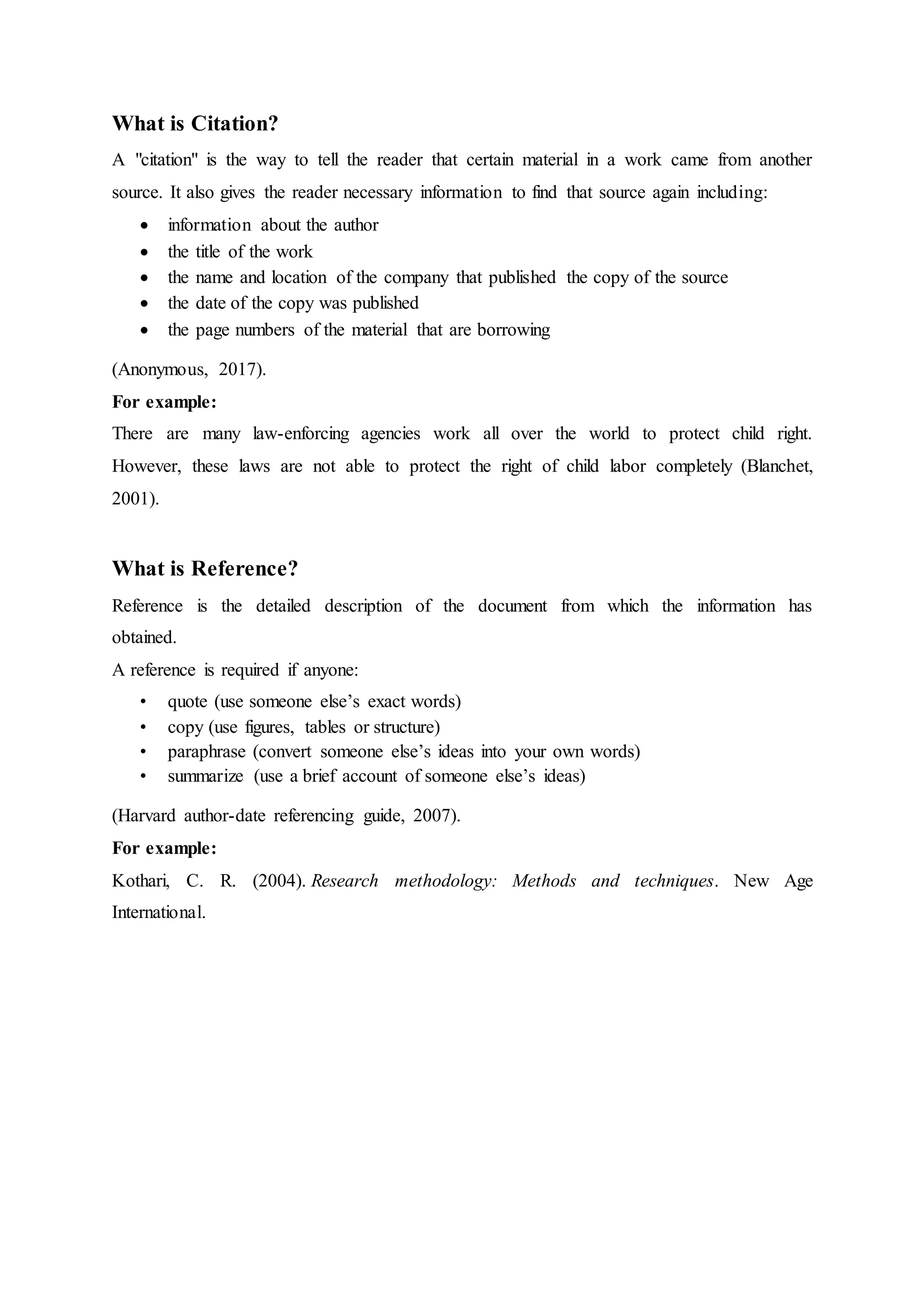 Table Referenceing Citation and references | DOCX