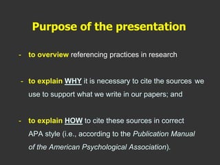 Citation and referencing in research work | PPSX