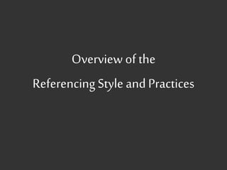 Highlight Reference Citation and referencing in research work | PPSX